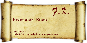 Francsek Keve névjegykártya